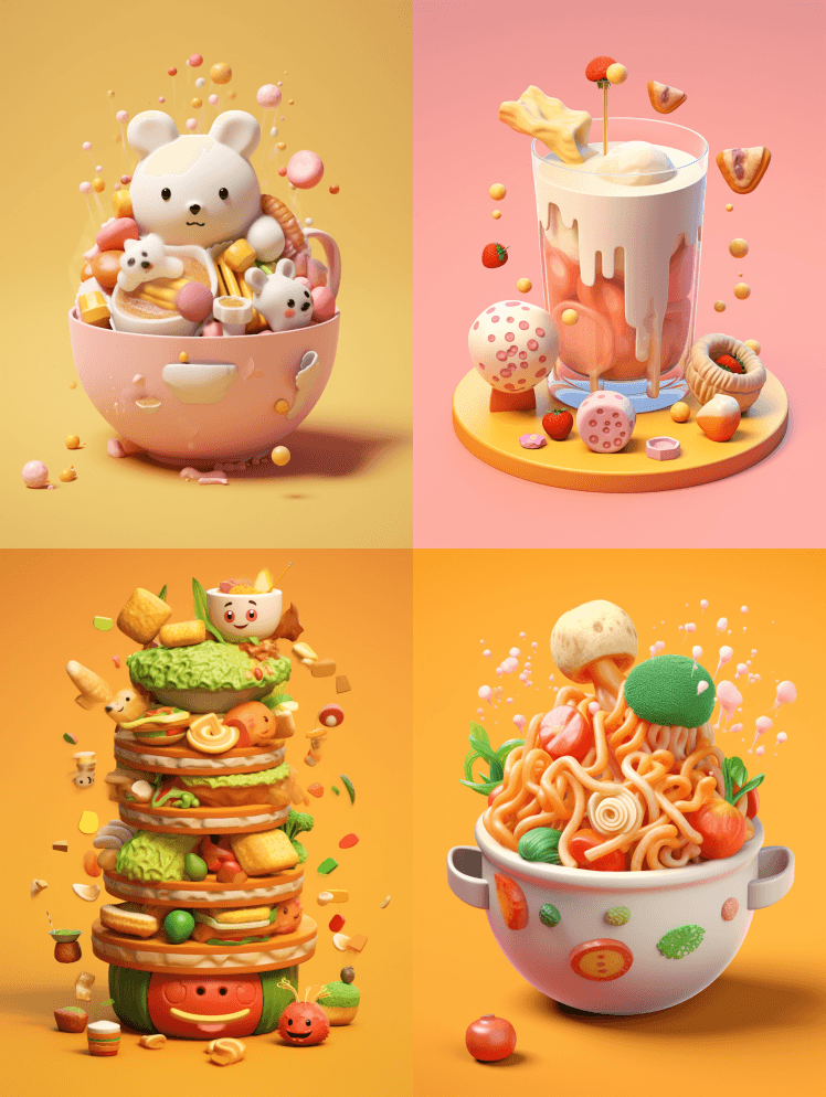 3D萌物生成AI插图 - Midjourney Prompt