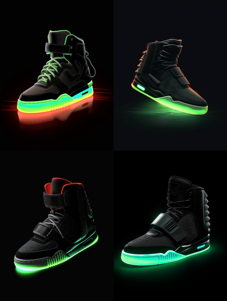 3D渲染Yeezy 750，非白色，耐克 - Midjourney Prompt