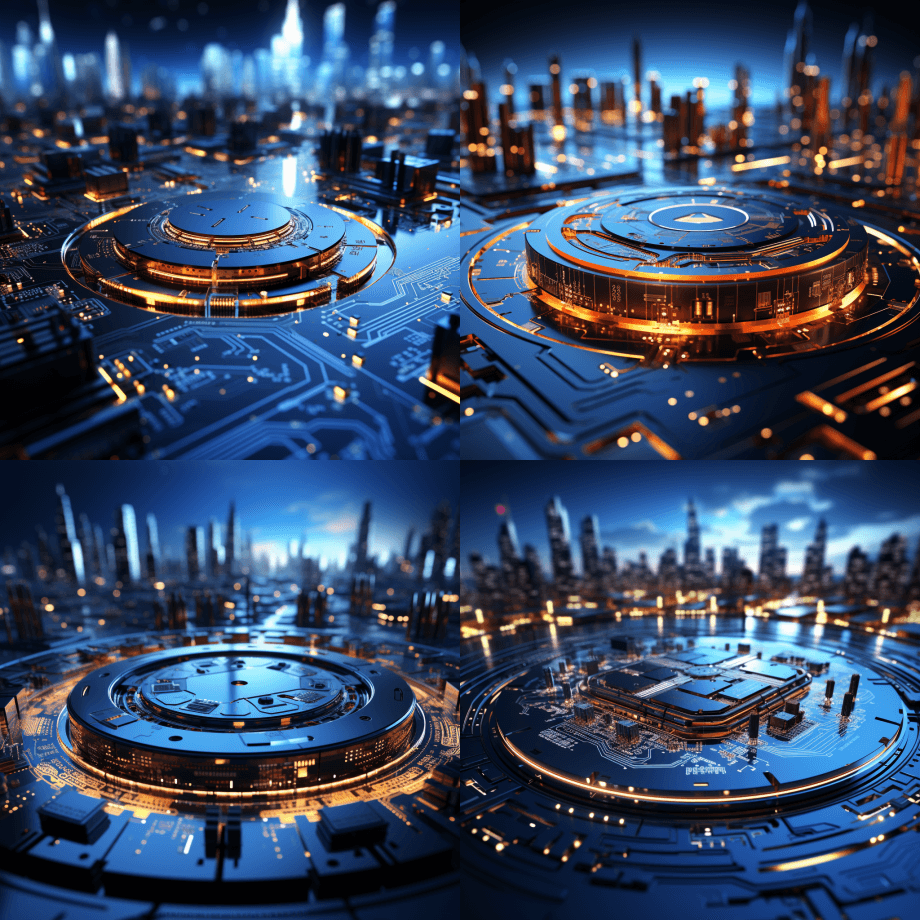 矢量抽象未来电路板和网状线，图解高度的计 - Midjourney Prompt