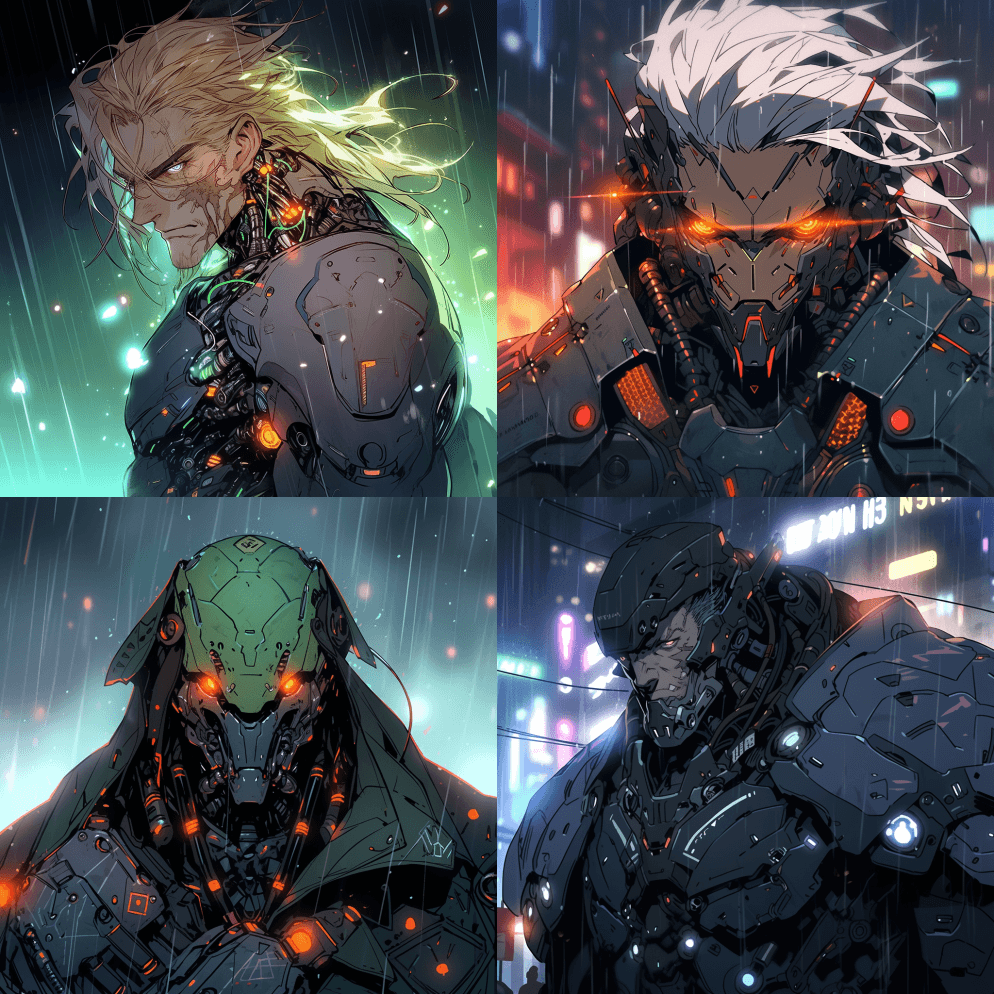 Yoh Yoshinari在夜城里画的一 - Midjourney Prompt