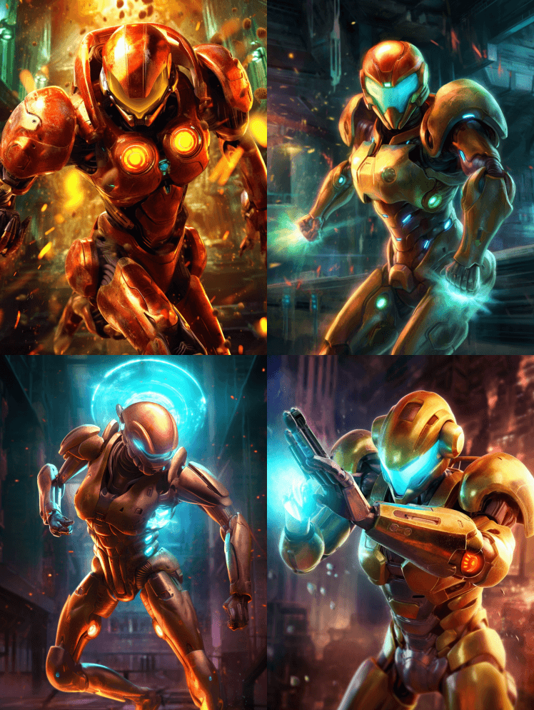 Metroid Samus Aran穿着 - Midjourney Prompt