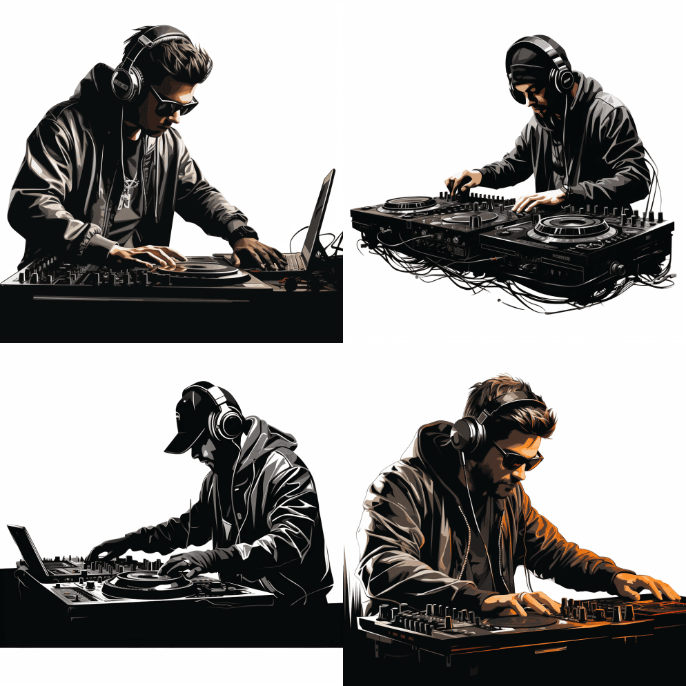 DJ Disc Jockey与唱片播放混 - Midjourney Prompt