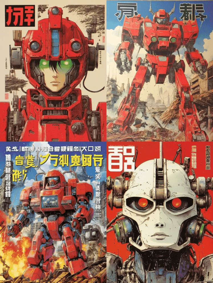 20世纪80年代日本漫画风格的封面，以未 - Midjourney Prompt