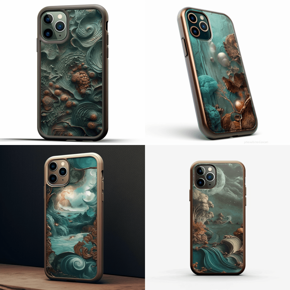 苹果iPhone14专业保护套,海浪体积 - Midjourney Prompt