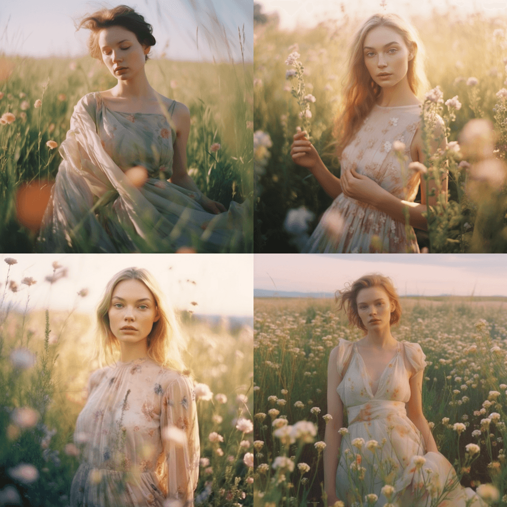 一幅斯拉夫女孩的肖像，穿着柔和的透明长袍 - Midjourney Prompt