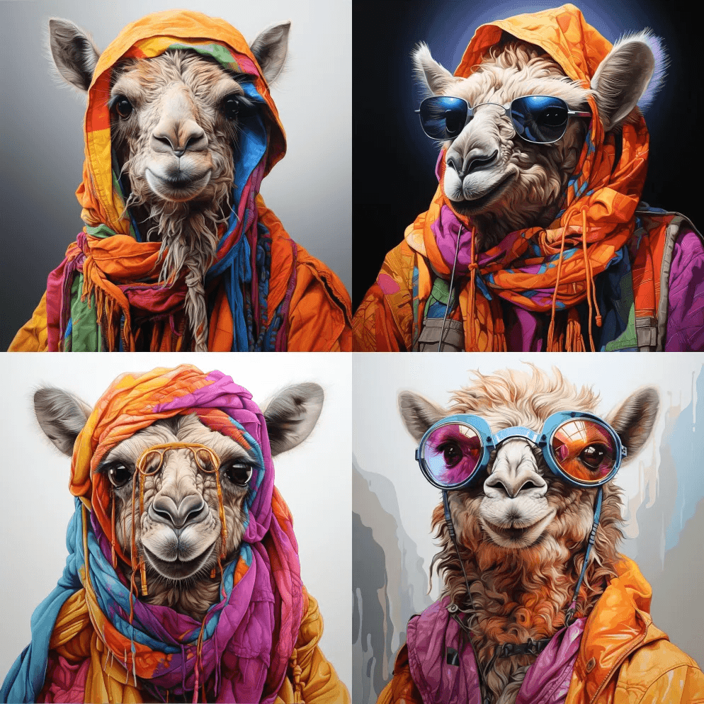 一幅?圆珠笔画，以条纹绘画的风格阅读， - Midjourney Prompt