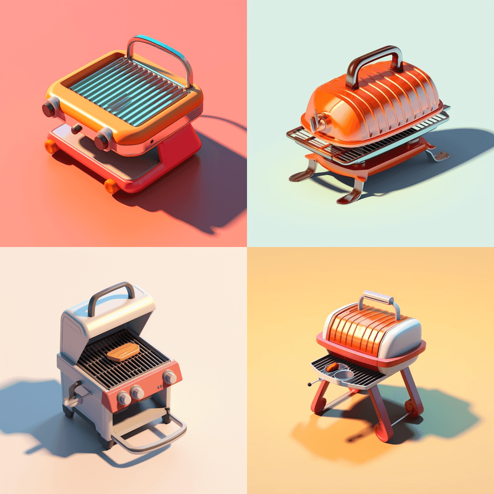 3D卡通风格,格栅插图,塑料材质,柔和阴 - Midjourney Prompt