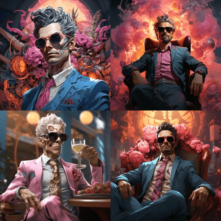 一个Decopunk艺术家的插图，香槟粉 - Midjourney Prompt