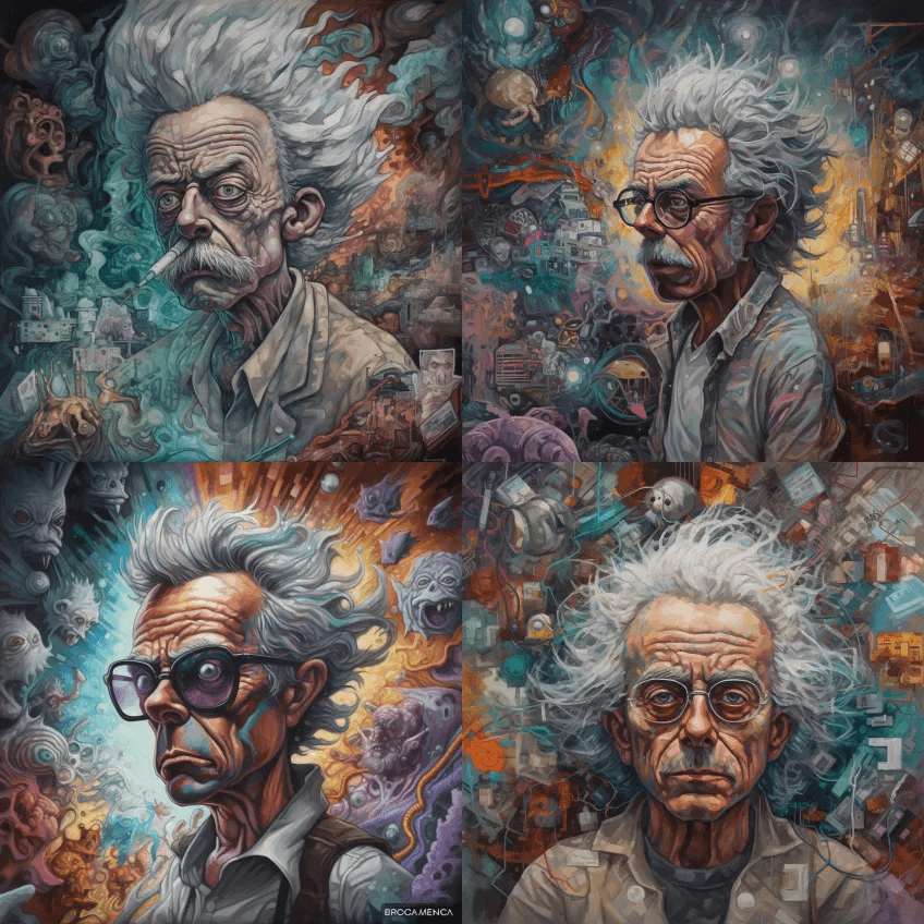 中等镜头，Rick Sanchez，高细 - Midjourney Prompt