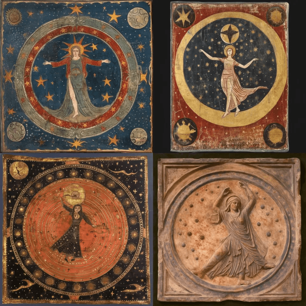 希腊化的拜占庭先知，第三只眼睛，黑暗星辰 - Midjourney Prompt