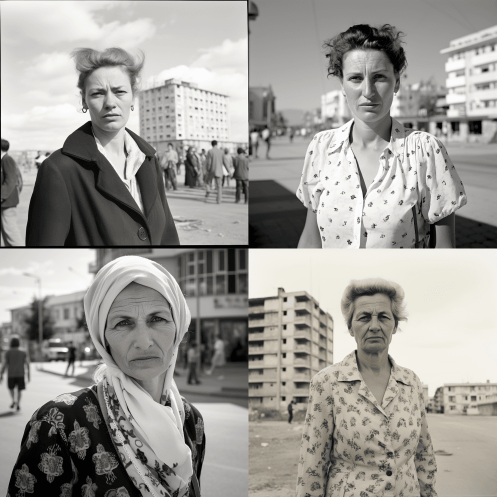 巴尔干偶像女神的正面照片。现代的。背景是 - Midjourney Prompt