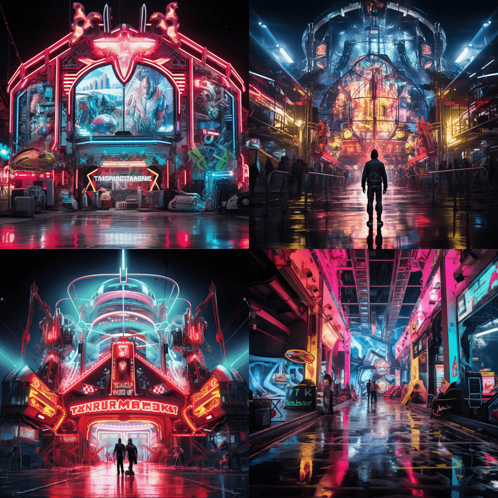 赛博朋克雷霆穹顶，毁灭马戏团，芝加哥梦， - Midjourney Prompt