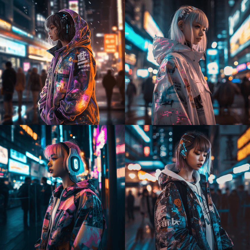 Pixiv，超细节，原宿风格，未来主义时 - Midjourney Prompt