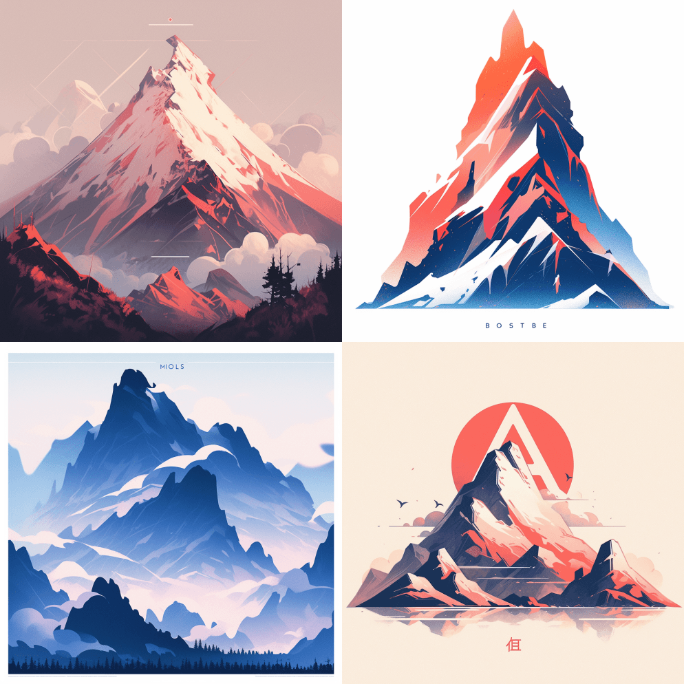 极简主义海报设计，字体大胆，调色板有限， - Midjourney Prompt