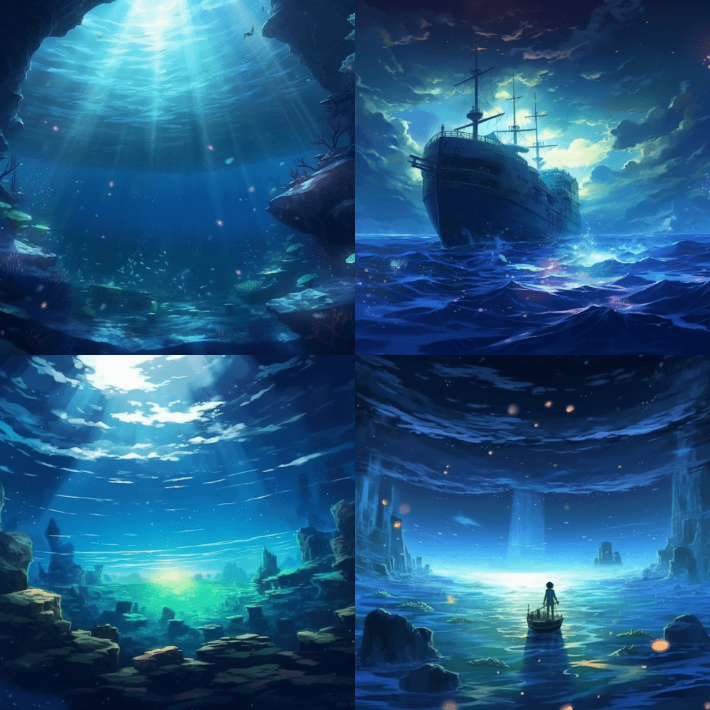 深海，海洋，珠宝，宝藏，海底，神秘，梦幻 - Midjourney Prompt
