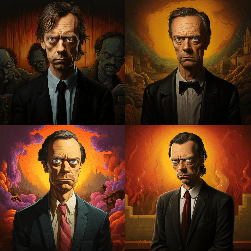 史蒂夫·布西米，马特·格罗宁，《辛普森一 - Midjourney Prompt