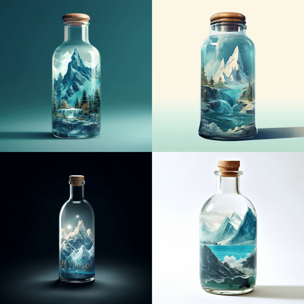 瓶子里的冰川 - Midjourney Prompt