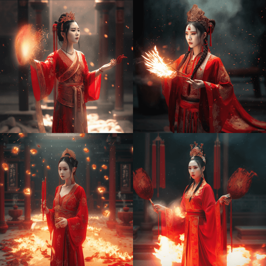 中国神话中一个非常美丽的女性形象的摄影， - Midjourney Prompt