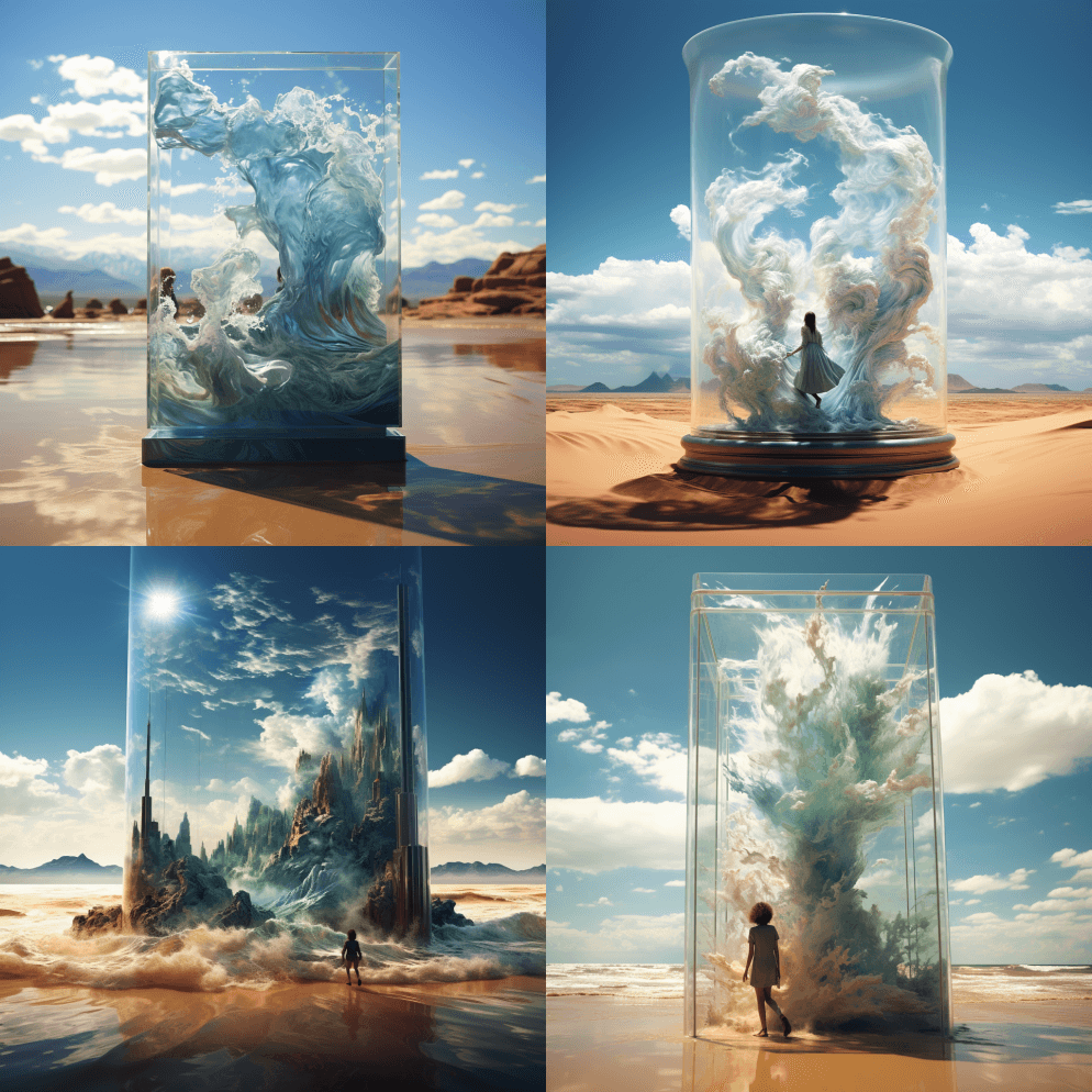 超现实主义幻想壁纸倾斜-Shift，一个 - Midjourney Prompt