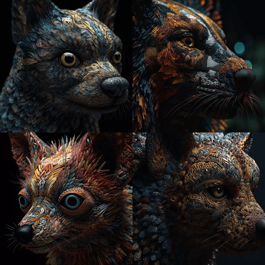 鼻子的特写，概念数字艺术，泛黑斑点吉娃娃 - Midjourney Prompt