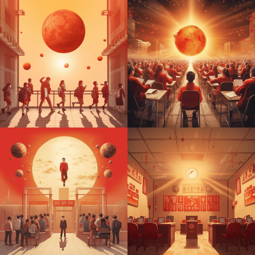 以2023年高考为背景，生成一张海报，海 - Midjourney Prompt