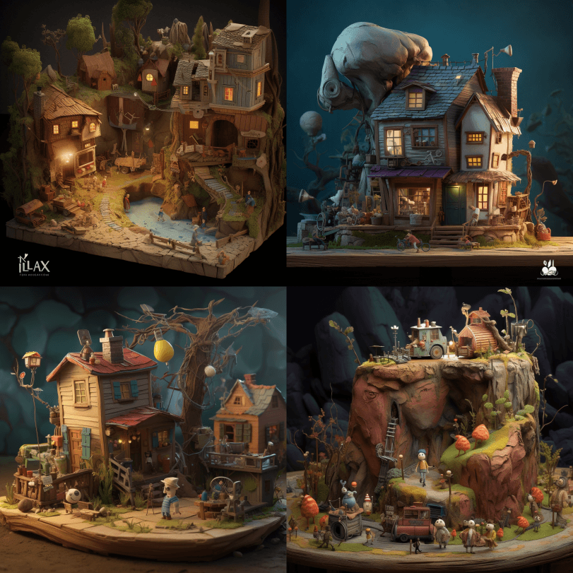 创新的3D动画，皮克斯风格的电影，旨在唤 - Midjourney Prompt