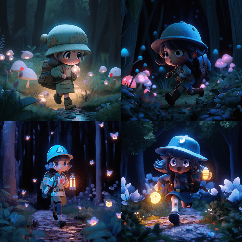 一个非常可爱的女孩，穿着蓝色的飞行夹克 - Midjourney Prompt