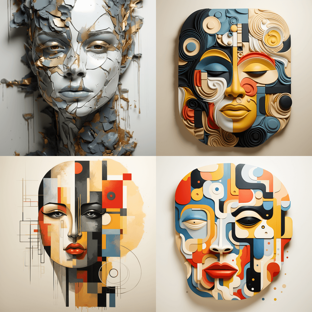 人脸的简单抽象概念 - Midjourney Prompt