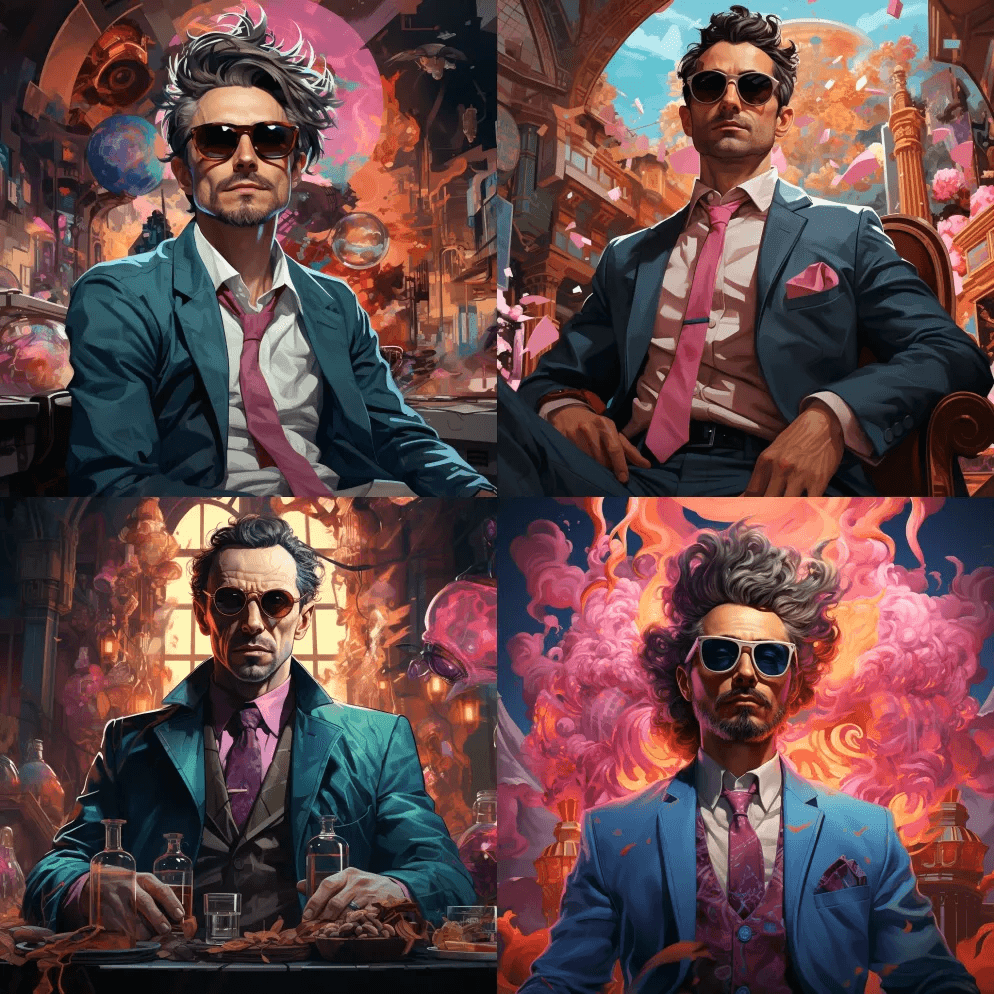 一个Decopunk艺术家的插图，香槟粉 - Midjourney Prompt