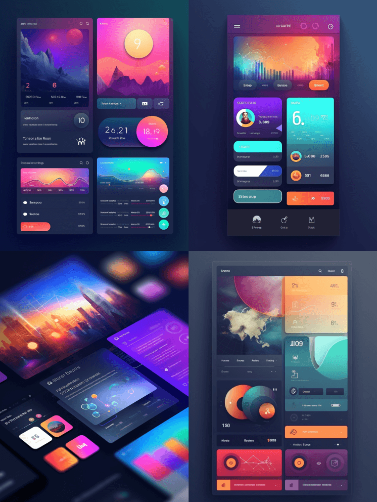 UIUX界面设计并排Behance Dr - Midjourney Prompt
