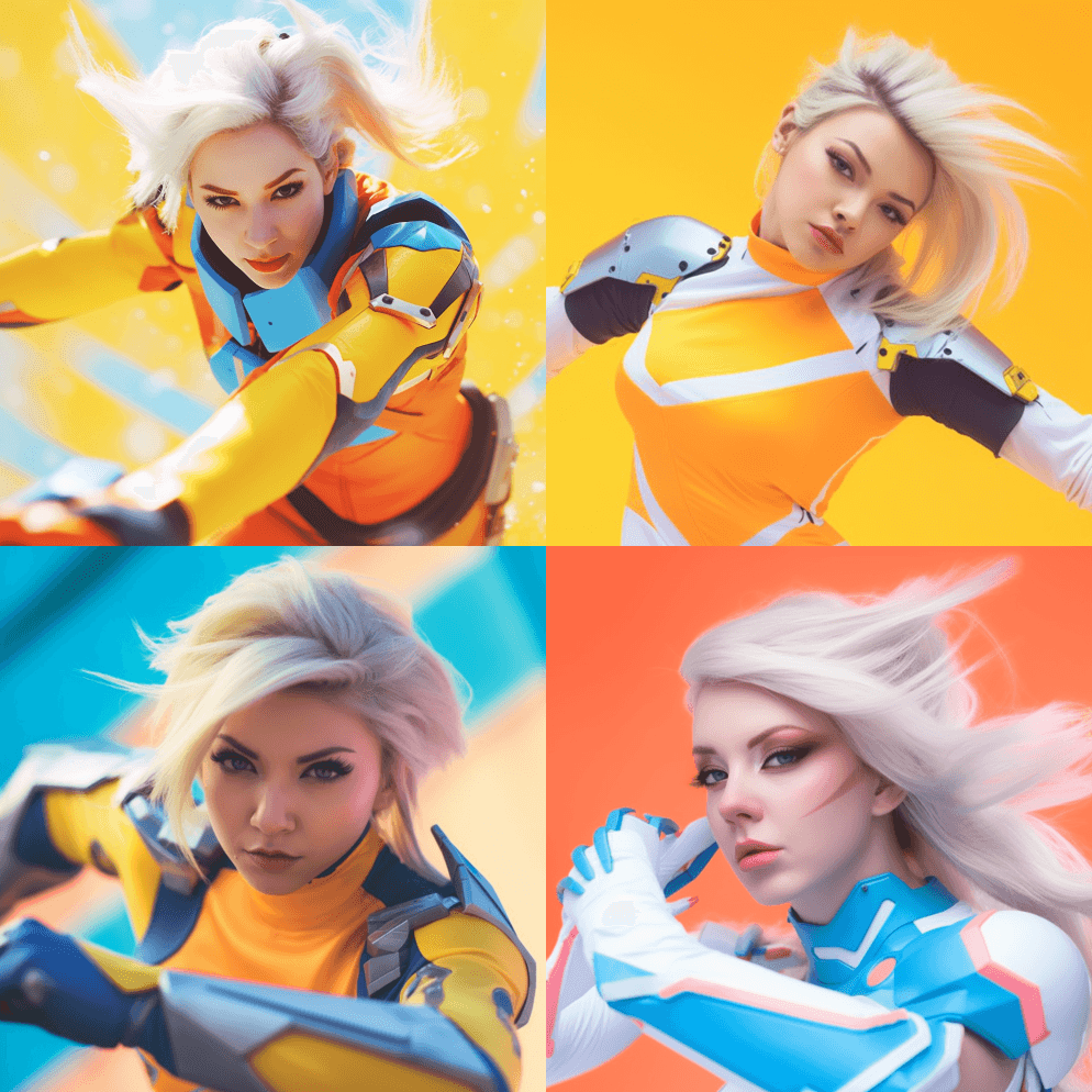 特写动作女性监督舞者吉米大理石，摄影，角 - Midjourney Prompt