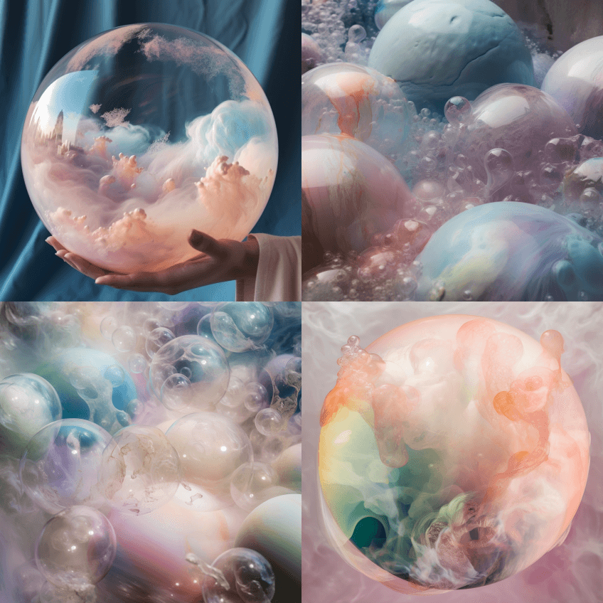 洛可可熔融透明，细腻的熔化哑光半透明肥皂 - Midjourney Prompt