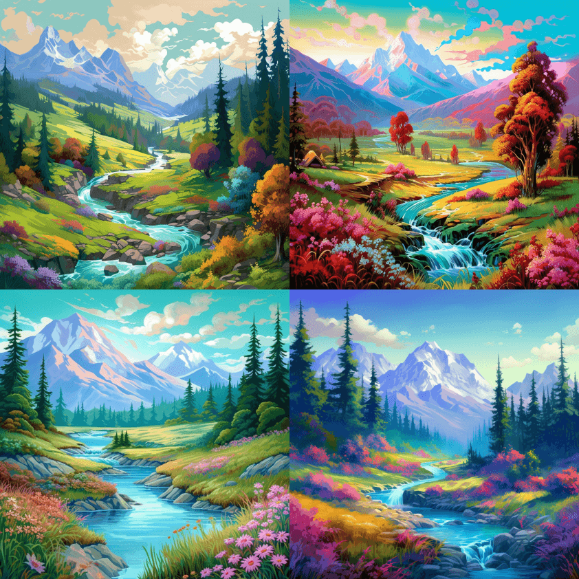 有图案的明亮背景。克里斯蒂安·拉森风格。 - Midjourney Prompt