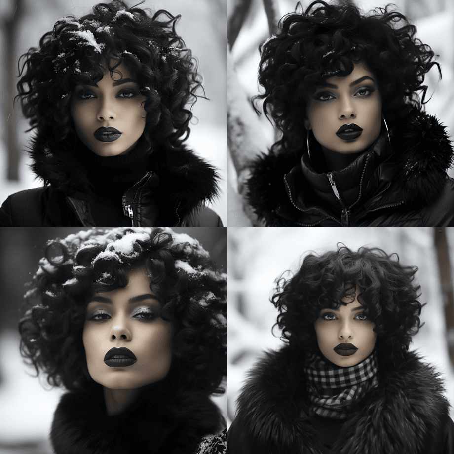 戏剧性的黑白单色照片，令人惊叹的冬季高级 - Midjourney Prompt