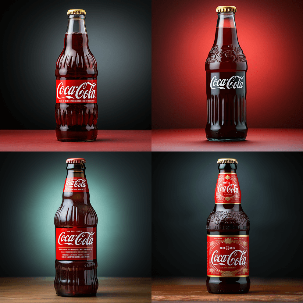 极简主义，可口可乐瓶装产品照片 - Midjourney Prompt