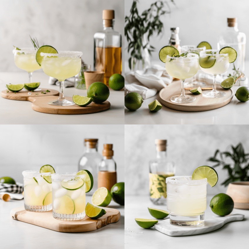 玛格丽塔鸡尾酒，白色厨房。明亮而通风。食 - Midjourney Prompt