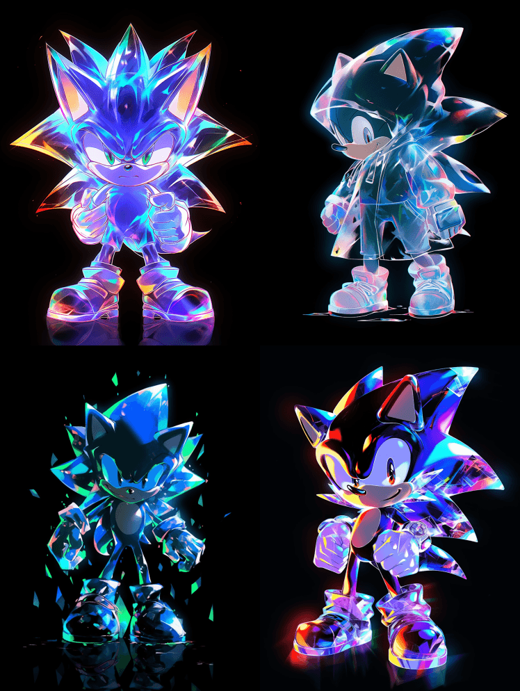 Sonic the Hedgehog穿着 - Midjourney Prompt