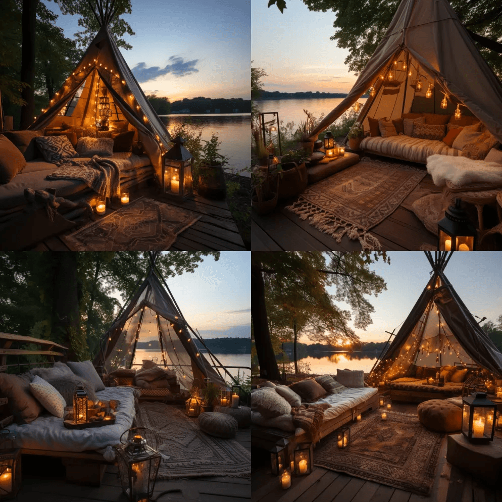 令人惊叹的景色，一个古老的传统圆顶帐篷， - Midjourney Prompt