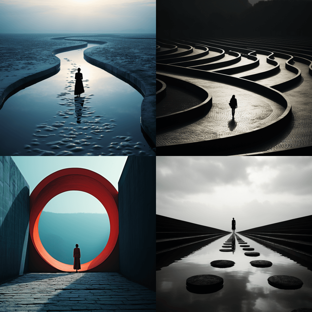 无限的边缘，菲利西亚·西蒙风格的极简主义 - Midjourney Prompt