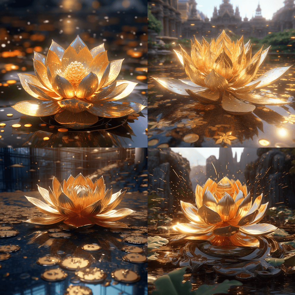 Hendrik好莱坞金莲花壁纸，采用Vr - Midjourney Prompt