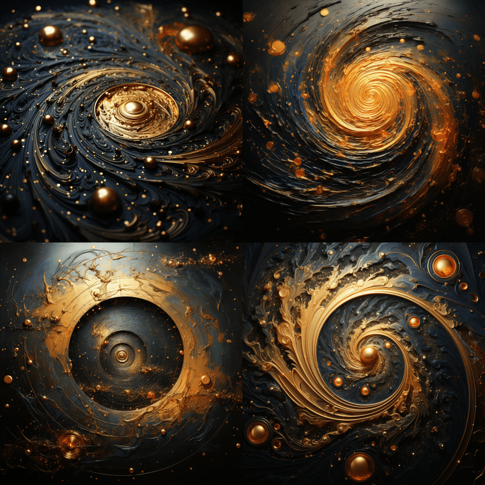 螺旋星系是宇宙的中心，星系环绕着星系，没 - Midjourney Prompt