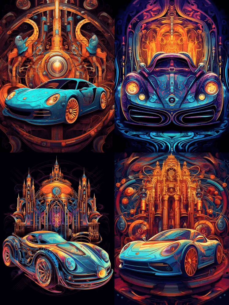 达芬奇的超级跑车：一个有趣而充满活力的数 - Midjourney Prompt