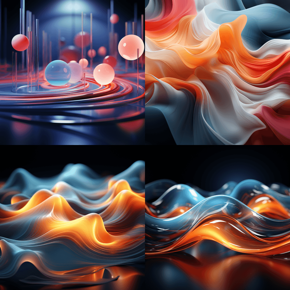 抽象柔和的背景，线条和形状，未来的心情， - Midjourney Prompt