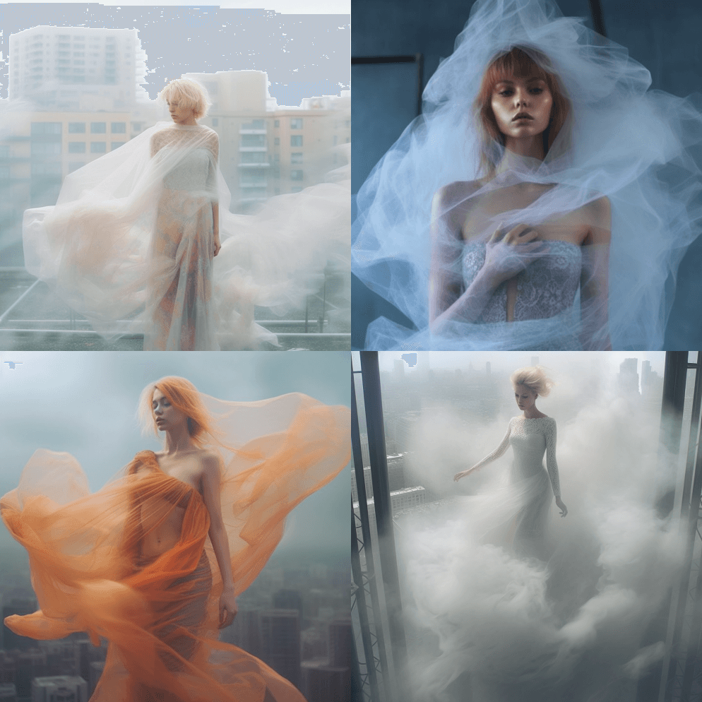 薄纱面纱，甜美女孩，身材丰满，毛毛，云朋 - Midjourney Prompt