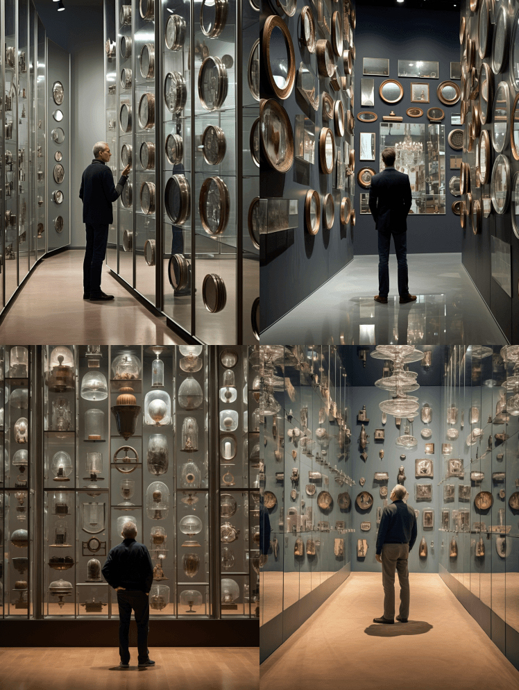 一位英国绅士在一间不锈钢透明的博物馆厨房 - Midjourney Prompt