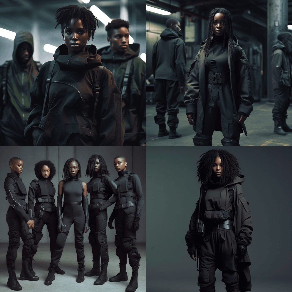 令人惊叹的美丽，深色，非洲黑人女性，丰满 - Midjourney Prompt