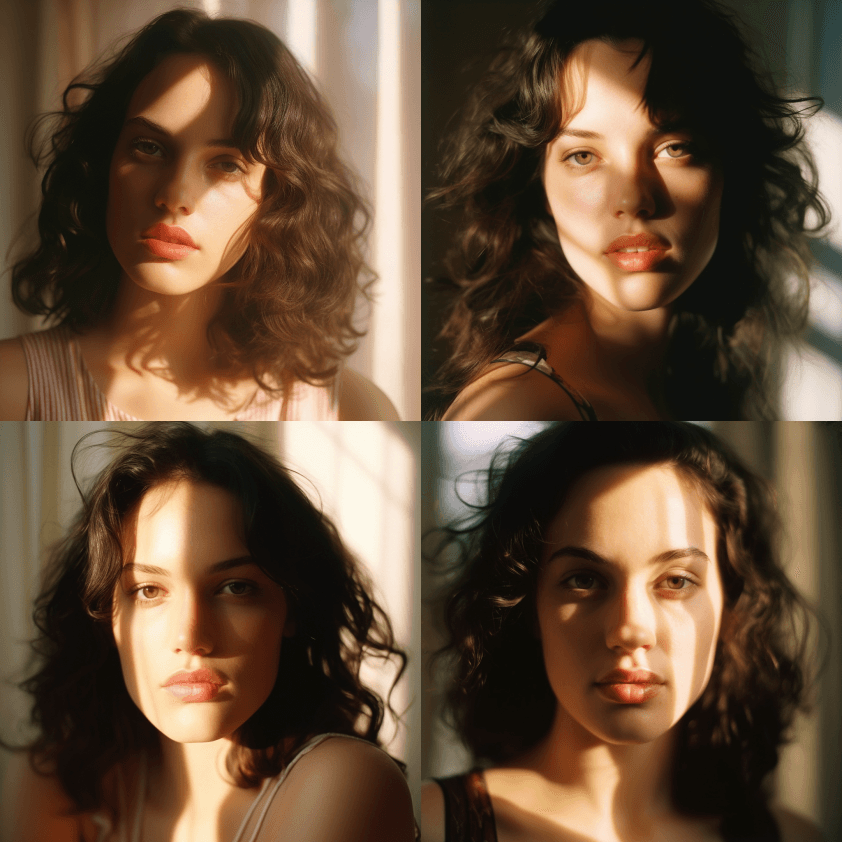 美丽的曲线杰西卡·布朗·芬德利在光中，光 - Midjourney Prompt