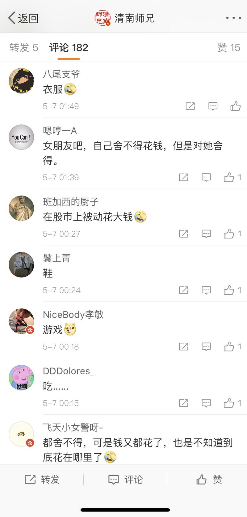 💡刚刚刷微博无意间看到的…
💰你在哪方面最舍得花钱？
[勾引]想把大家口袋里钱掏出来的老板们，
[