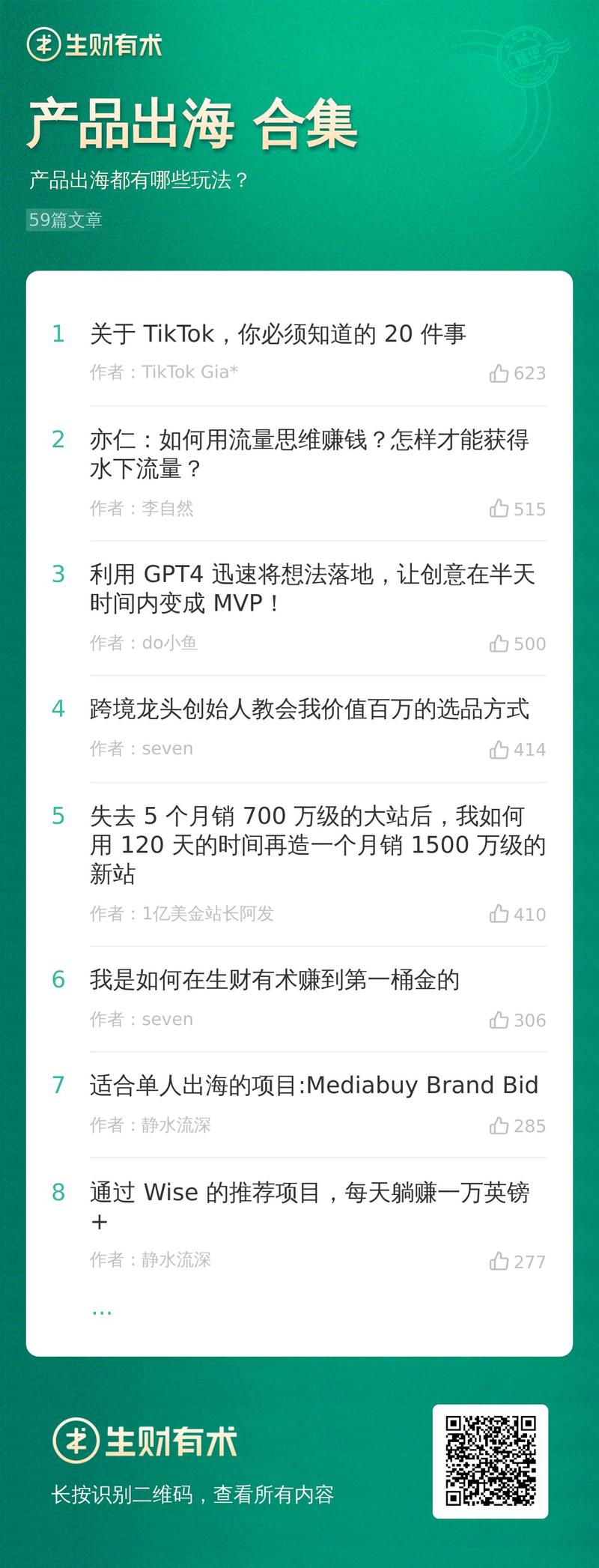 海外的赚钱机会比较多，产品出海也是很多人在关注的一个方向。为此，我们也将星球这方面的内容做了整理分类