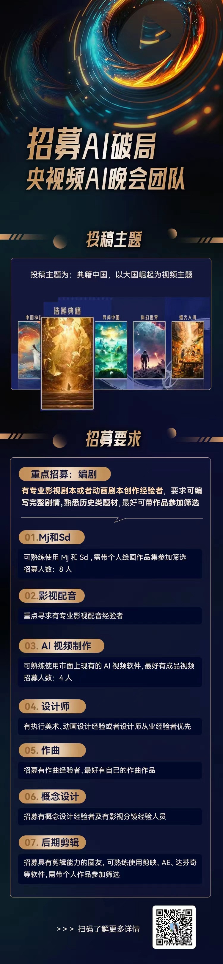 各位破局圈友，我们破局俱乐部要发起一个重磅活动了！
破局将组队制作AI视频参加央视的AI晚会评选活